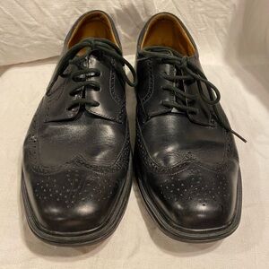 Elegant Black Men's Leather Oxford Dress Shoes 9 1/2 3E wide - Dr. Comfort